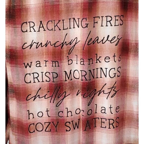 Fall Mood List Custom Flannel Shirt, Leaves Hot Chocolate, Cozy Sweaters, XL - Picture 2 of 7
